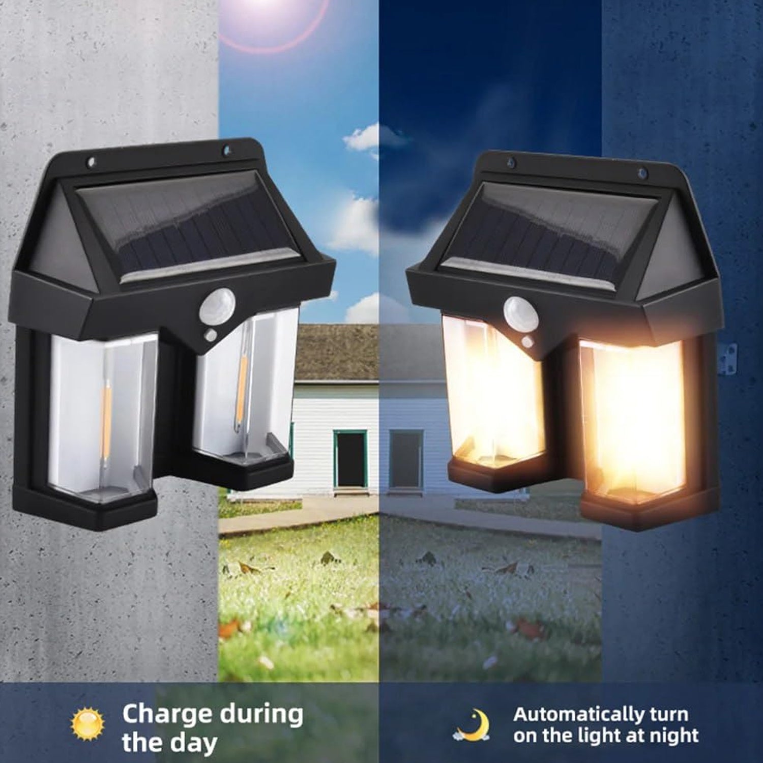 12585 Outdoor Solar Wall Lamp Outdoor Waterproof High Quality Lamp Induction Garden Lamp Garden Villa Night Lamp Double Lamp Light (1 Pc) 12585 Outdoor Solar Wall Lamp Outdoor Waterproof High Quality Lamp Induction Garden Lamp Garden Villa Night Lamp Double Lamp Light (1 Pc)